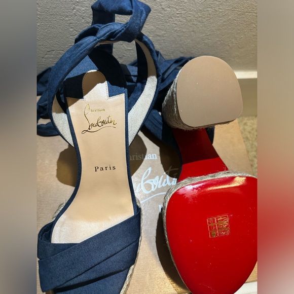 NWT Christian Louboutin MARIZA DU DESERT Platform Heels Espadrille Sandal Shoes - Picture 3 of 9